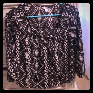 Brown and white blouse